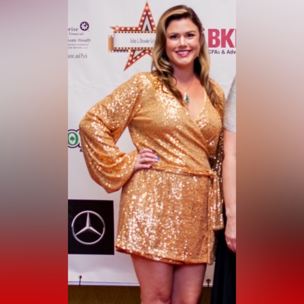 Free People Gold Sequin Mini Dress/Romper